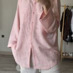 شومیز لینن صورتی کد_710