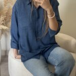 شومیز لینن صوفیاسورمه ای کد_763 - Image 2