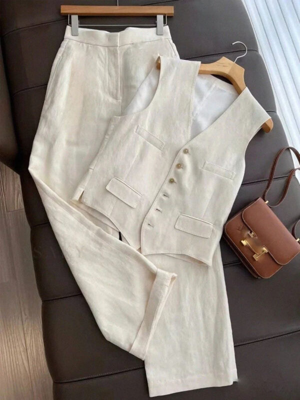 ست وست و شلوار کرم کد_724