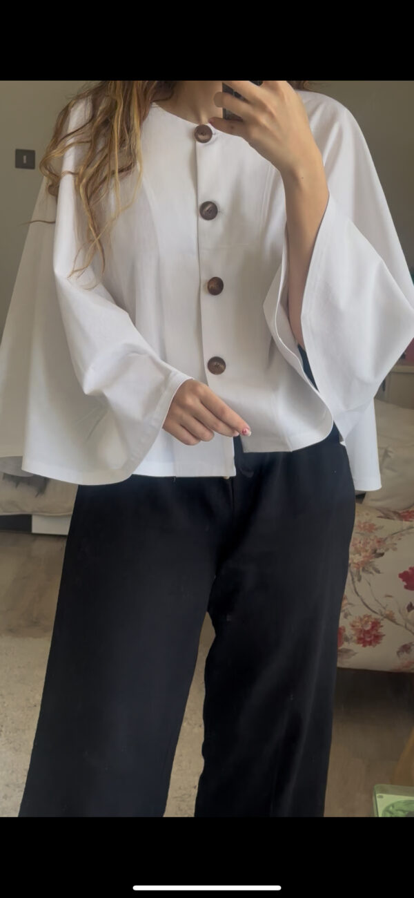 شومیز مانتویی سفید کد_730