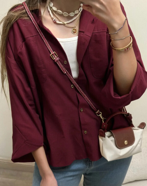 شومیز زرشکی  afra کد_796