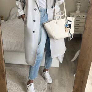 بارانی طوسی روشن بلند کد_863