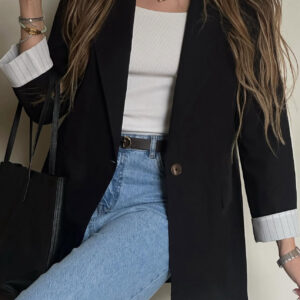 کت لینن مشکی کد_1029