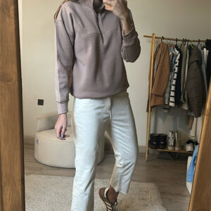 سوییشرت نیم زیپ لاته کد_1004