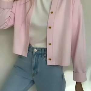 کت cozy بهاری صورتی کد_1069