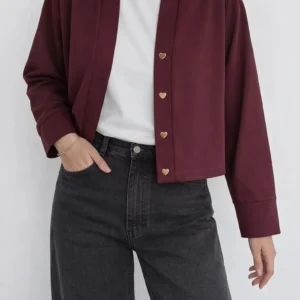 کت cozy زرشکی بهاری کد_1070