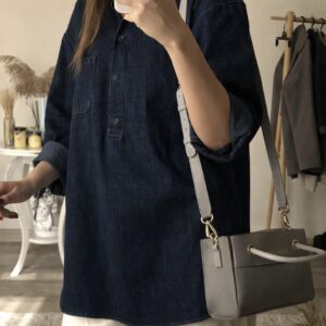 شومیز جین سورمه ای تیره کد_1082