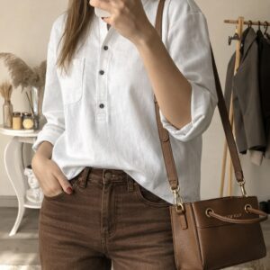 شومیز جین سفید کد_1083