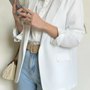 کت لینن سفید کد_1095