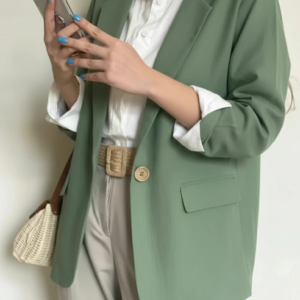 کت لینن سبز کد_1097