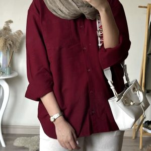 شومیز خنک زرشکی کد_۲۰۲۳