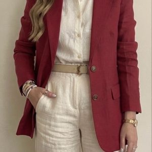 کت لینن red کد_2045